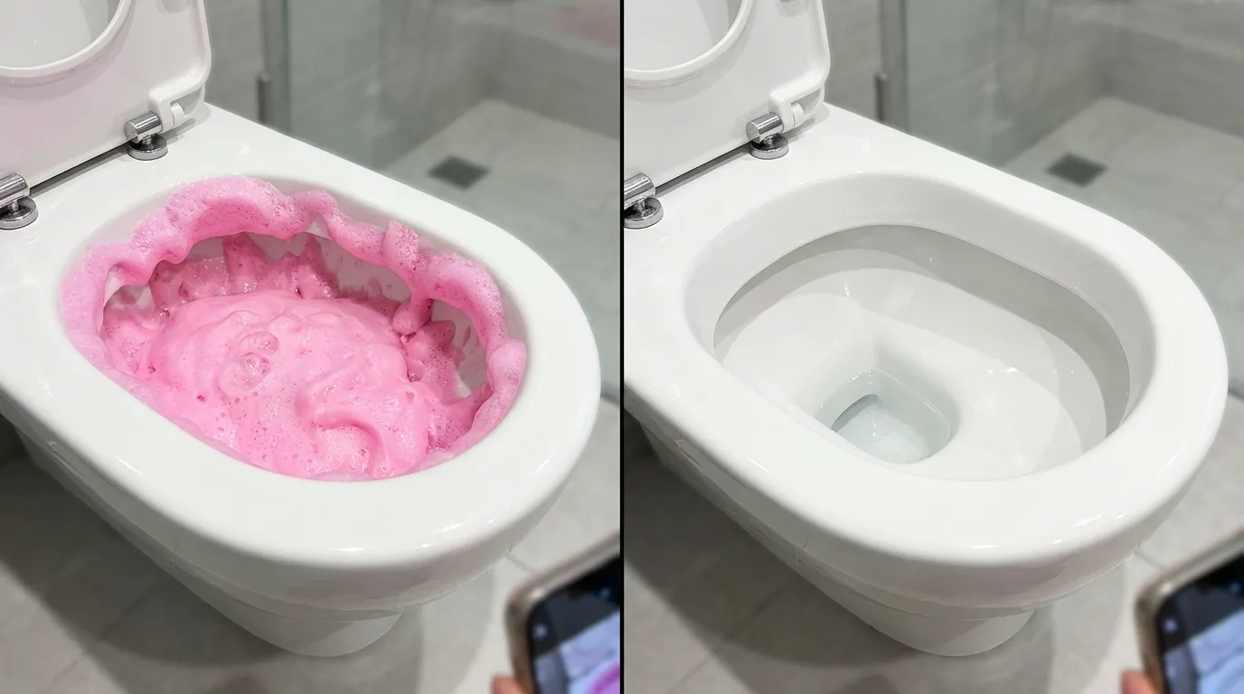 A sinistra: la schiuma lavora sotto il bordo. A destra: ceramica pulita e splendente.