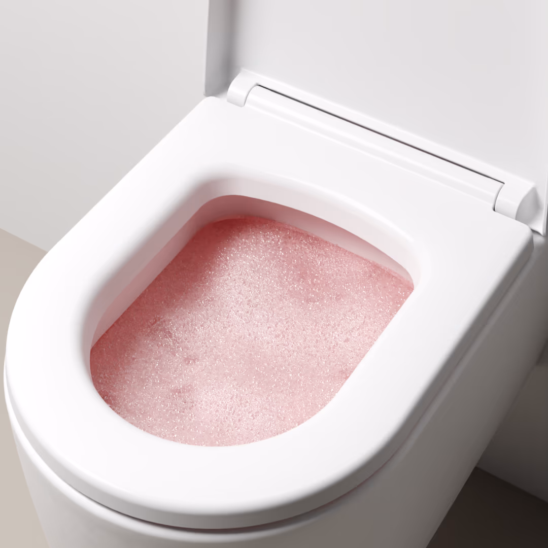 La schiuma per WC si espande e si insinua sotto il bordo